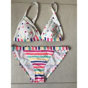 California Sunshine Swim Bikini Stripe Polka Dot Swimsuit